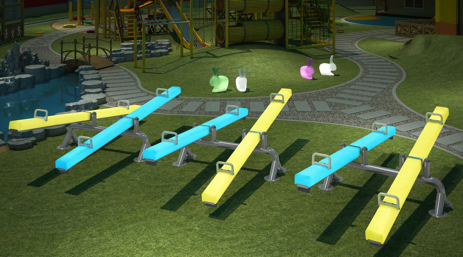 twin LED seesaw 4 m children playground