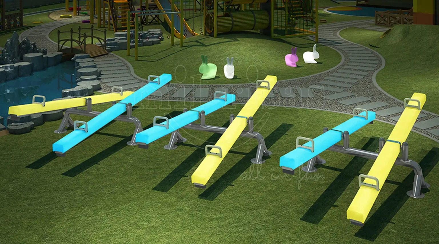 twin LED seesaw 4 m children playground