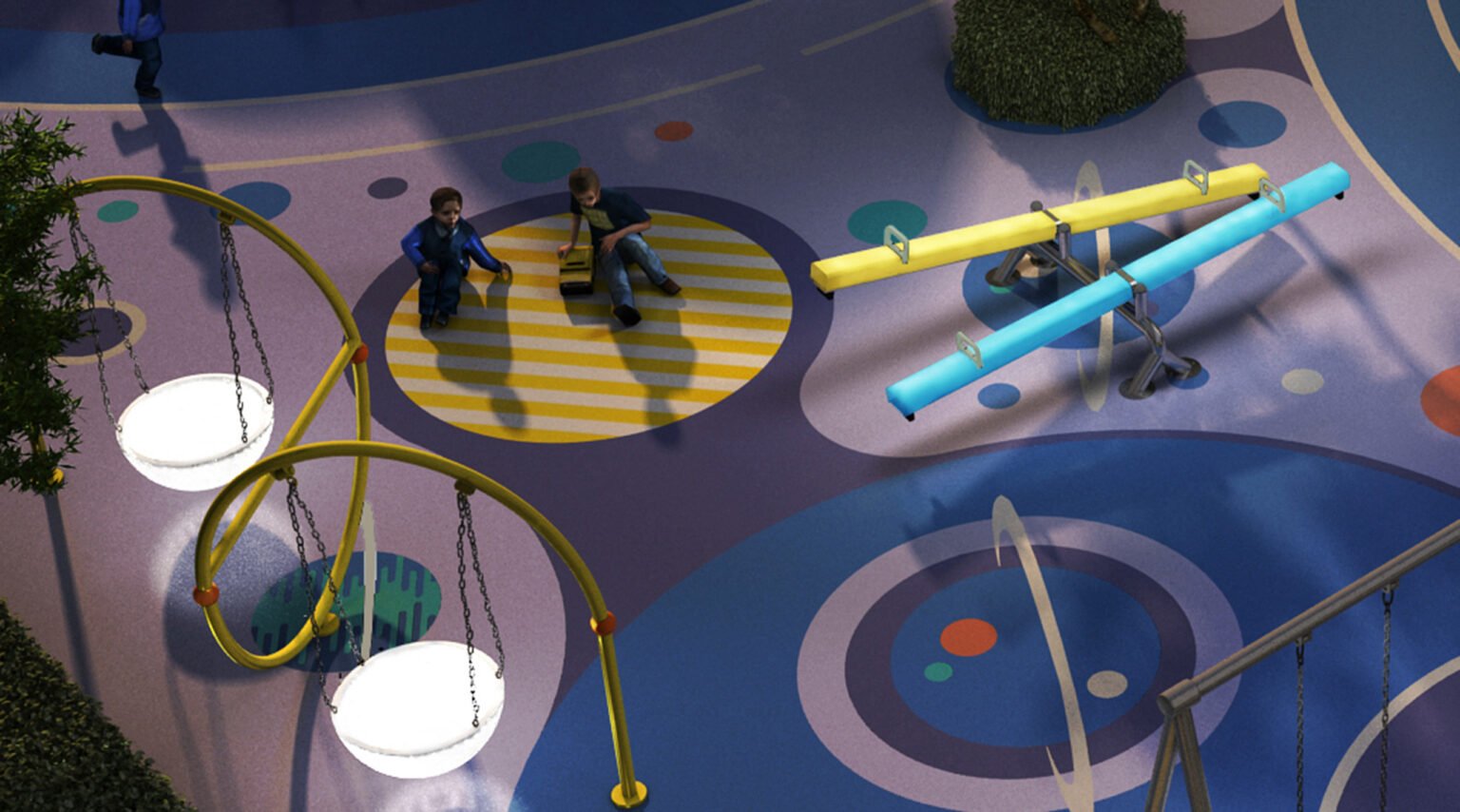 twin LED seesaw 4 m playground equipment