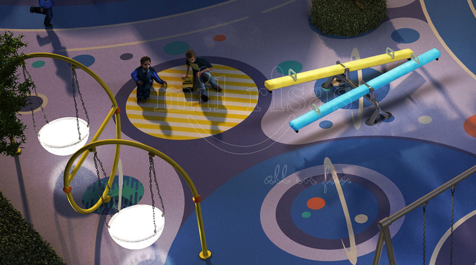 twin LED seesaw 4 m playground equipment