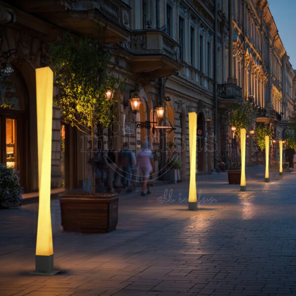 Brighten Urban Streets with the Modern Square Twisted Floor Lamp Lighting