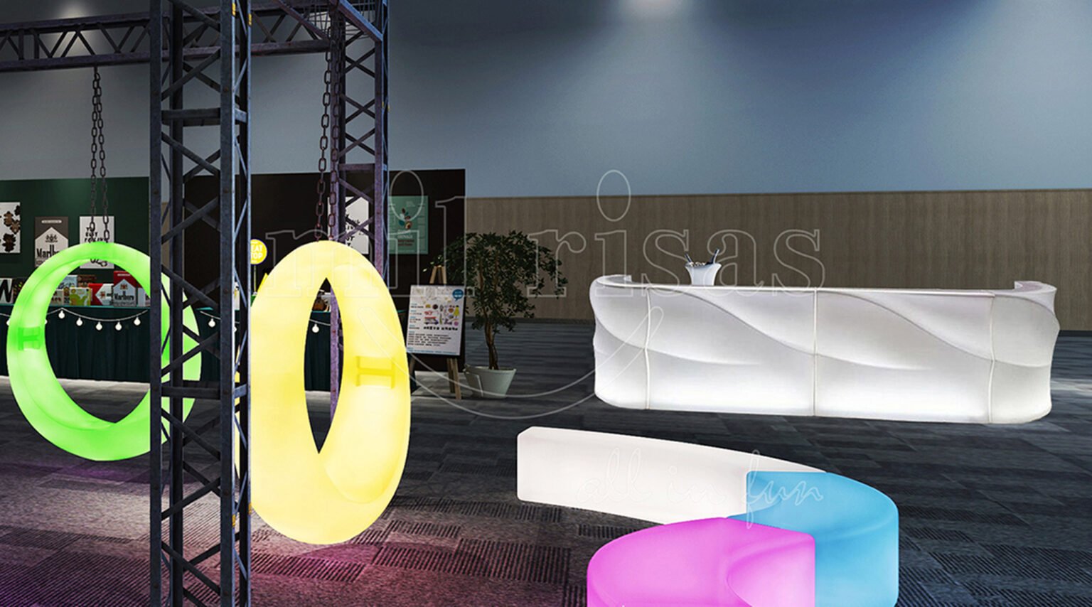 Brighten Your Trade Show Lounge with a Modular LED Bar Setup