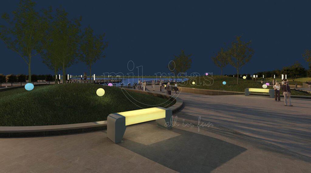 Bring Nighttime Ambience and Style to City Parks with the LED Glow Rectangular Park Bench
