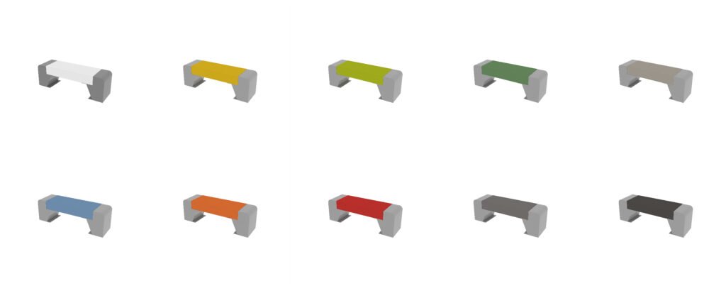 Display of 10 housing colors for products without lights