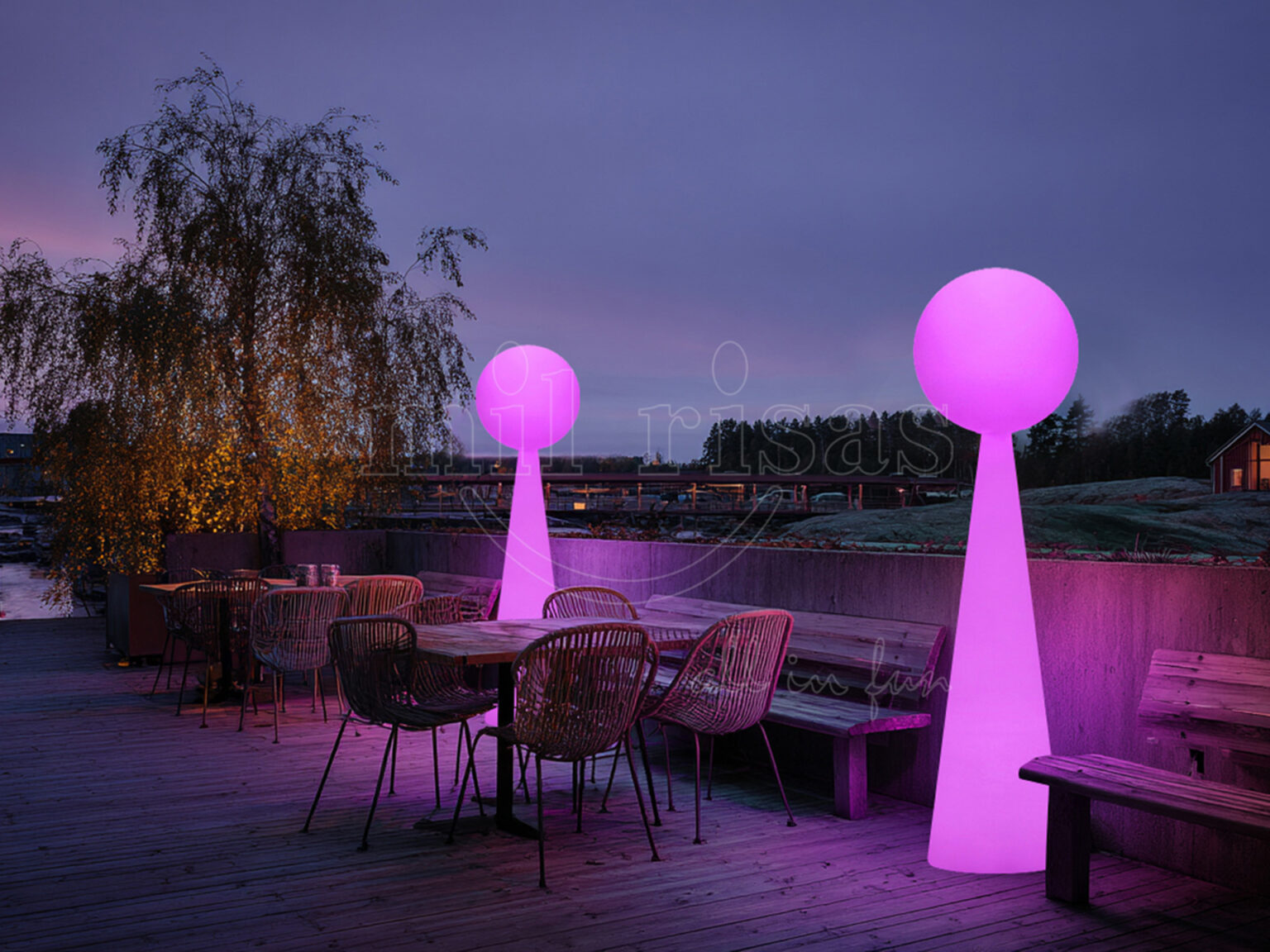 Elevate Your Farm Rest Area with LED Ball and Column Combination Lights