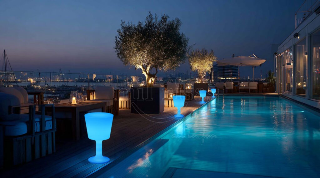 Elevate Your Hotel Terrace Lighting with Wine Cup Shape Standing Floor Lamp