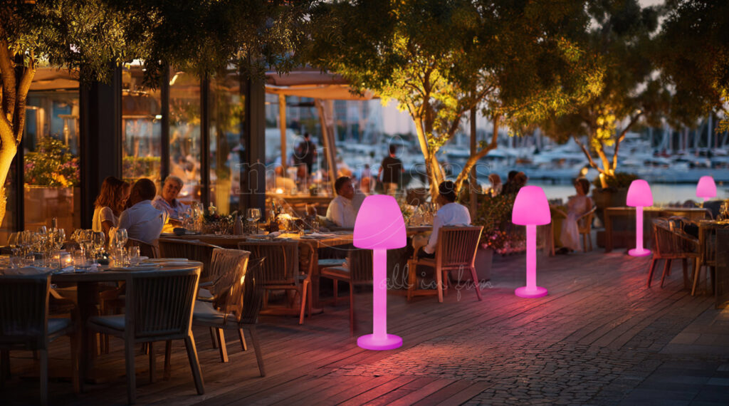 Elevate Your Outdoor Dining Experience with RGB LED Vases Standing Lamp
