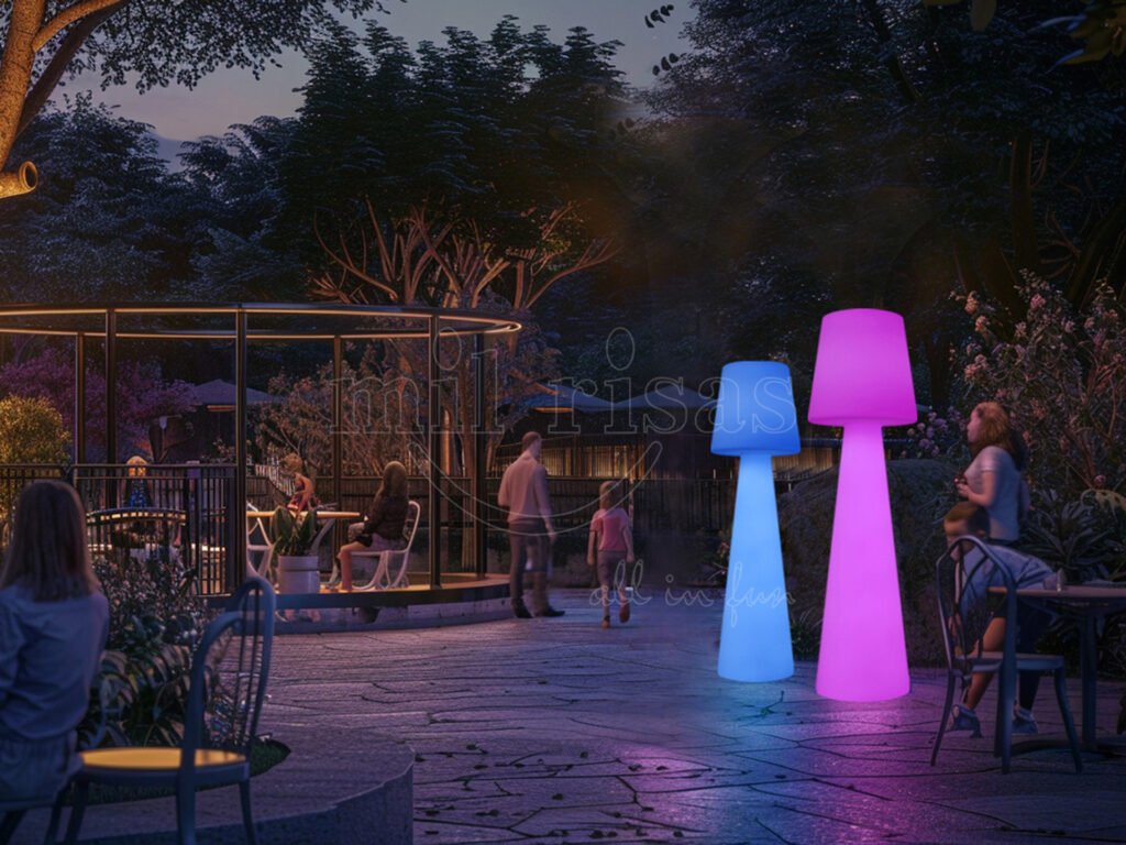 Enhance Park Evenings with Stylish LED Outdoor Flared Shade Floor Lamps