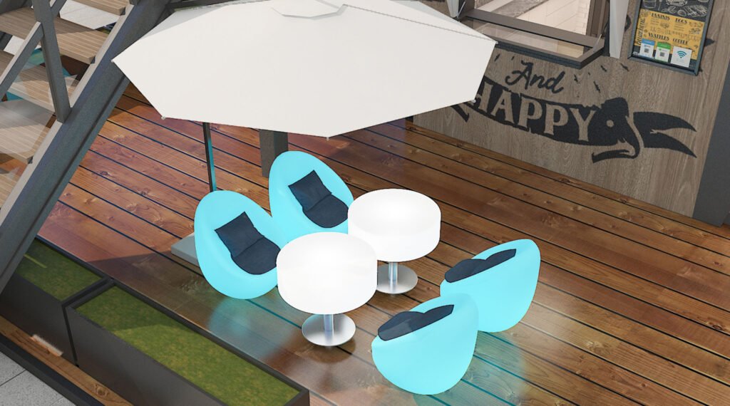 Illuminate Your Space with the Low Plastic LED Bar Coffee Table