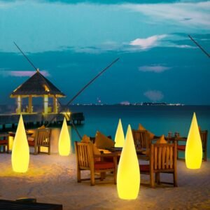 LED luminescent water drop lamp colorful charging outdoor water drop floor lamp celebrity hotel decorative