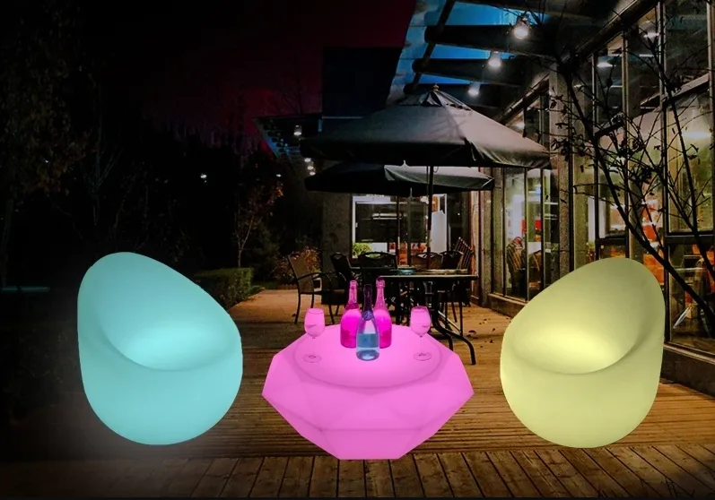 Meuble de table LED en forme de losange pour pub 1