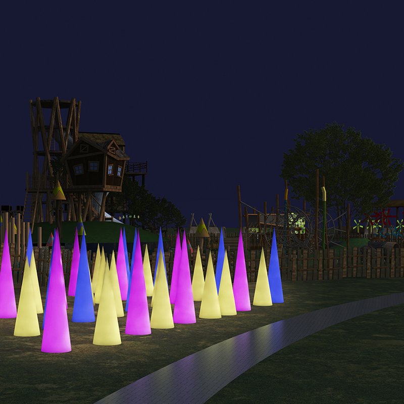 Large Outdoor LED Conical Floor Lamp