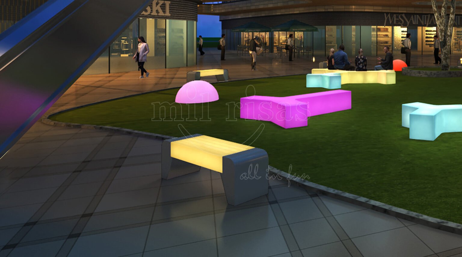 Nighttime Seating Solutions for Shopping Plaza Lounges