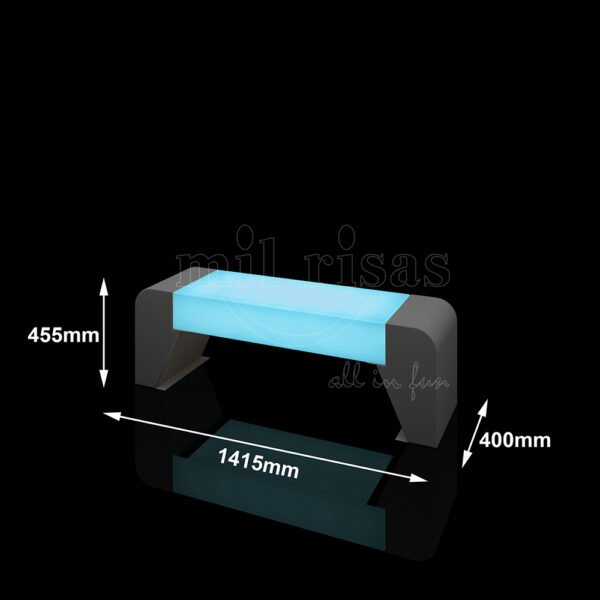 Size of LED Glow Rectangular Park Bench