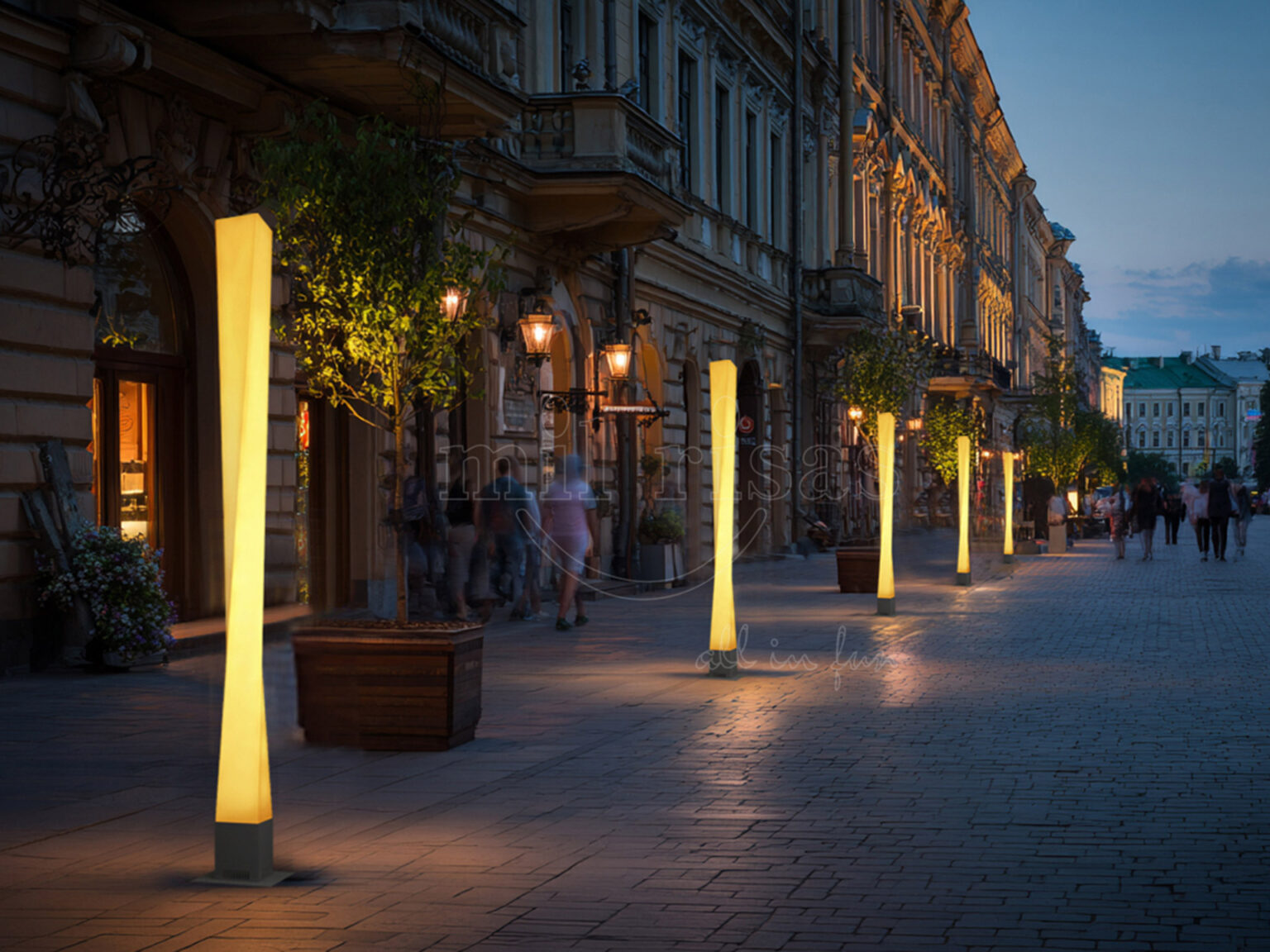 Square Twist Floor Lamps with Stylish and Durable Lighting for Modern City Streets