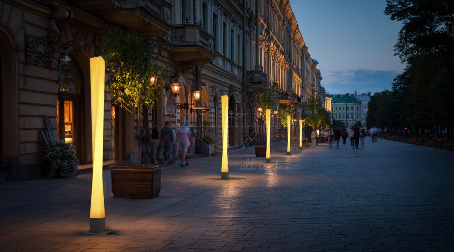 Square Twist Floor Lamps with Stylish and Durable Lighting for Modern City Streets