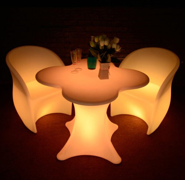 rechargeable wireless RGB LED flower shaped coffee table