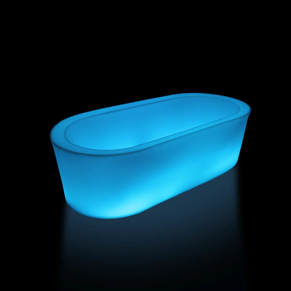 Bañera iluminada LED independiente con brillo inalámbrico a prueba de agua