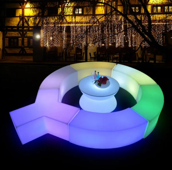 LED Curved Parkbank meubelen voor uw feest