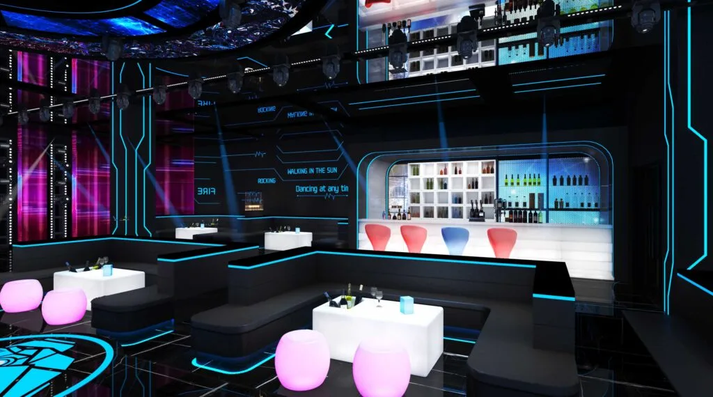 Grote indoor bar feest meubeldecoratie