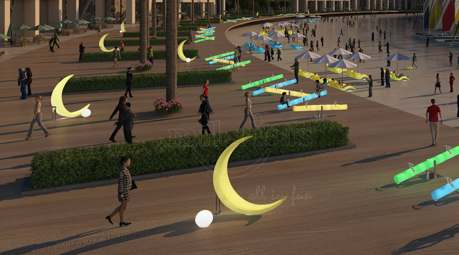 Unwind in the Seaside Resort with the Outdoor LED Moon Floor Light Hanging Chair