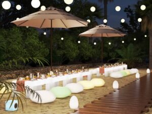 led end table and stool furniture for luxury picnic events outdoor