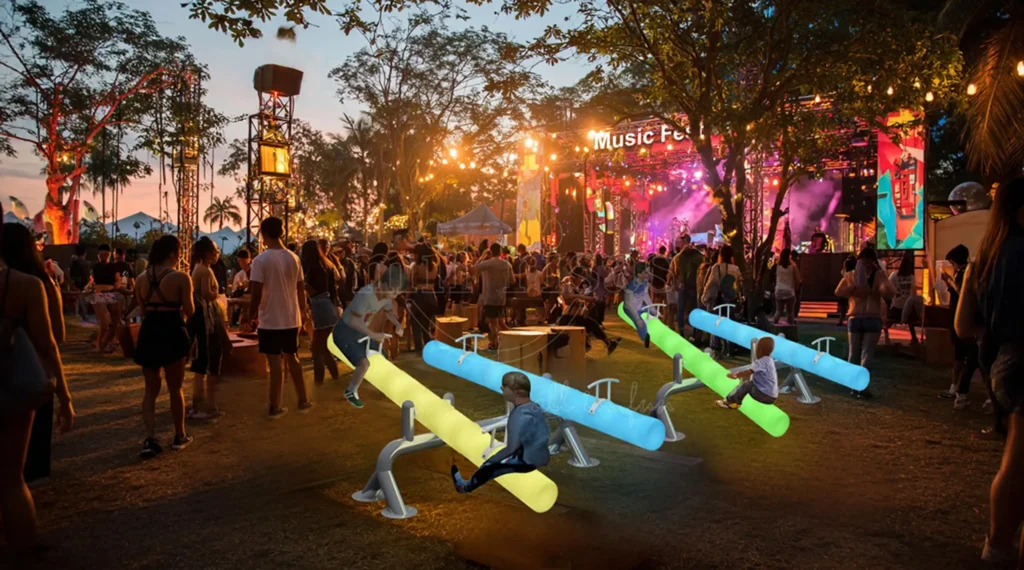 Light-Up See Saw Playground Adds Spark to Outdoor Music Festivals