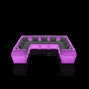 Light Up LED Sectional Couch With Soft Cushion Lumbar Pillow