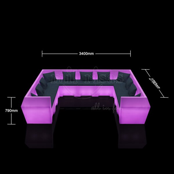 Size of Colorfuldeco Light Up LED Sectional Couch With Soft Cushion Lumbar Pillow