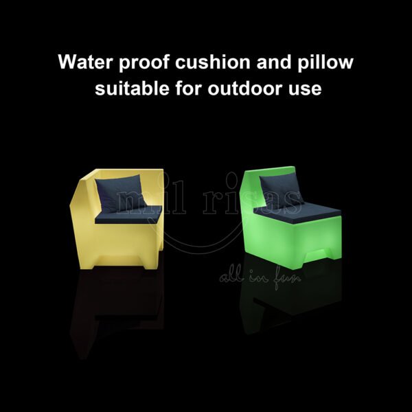 Water proof LED sofa with seat cushion and lumbar pillow 1