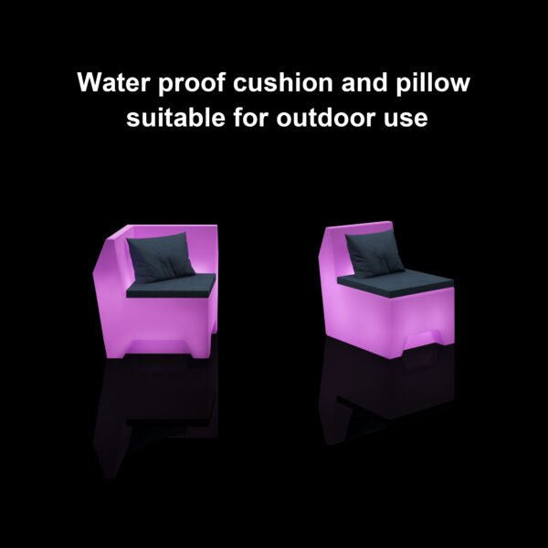 Water proof LED sofa with seat cushion and lumbar pillow 1