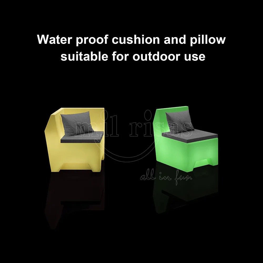 Water proof LED sofa with seat cushion and lumbar pillow 1