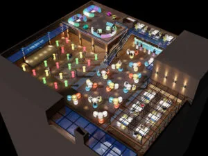 club de decoración de iluminación de muebles de lujo al aire libre led en hotel