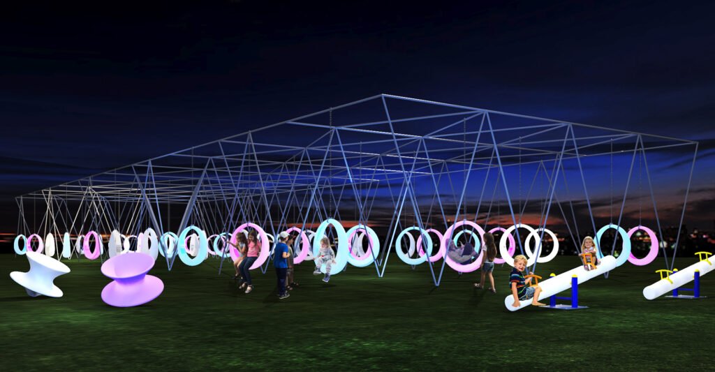 LED glowing playgrund equipment for school playgrounds