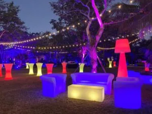 Muebles LED para exteriores para eventos y fiestas.