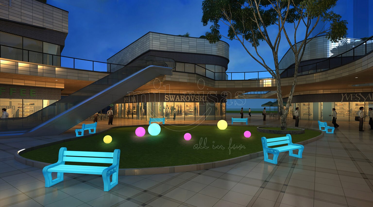 Create Inviting Plaza Lounges with LED City Park Benches and Stylish Glow Accents