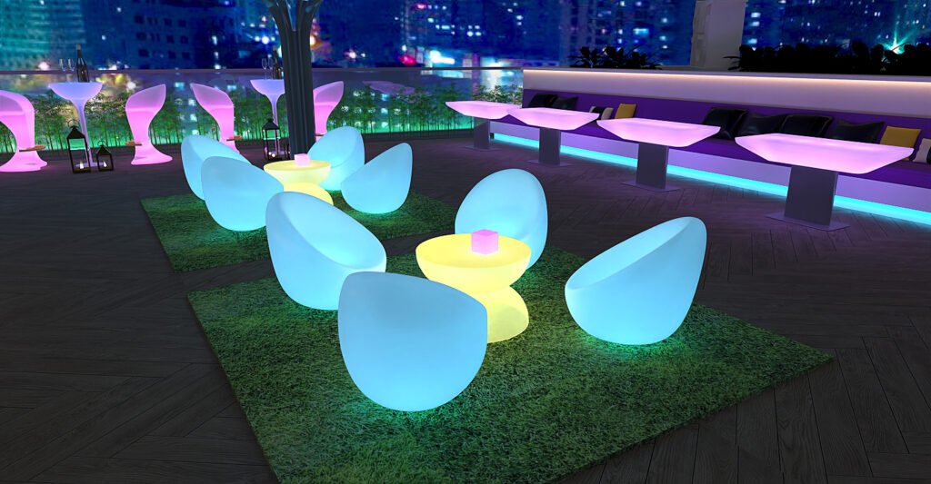 Enhancing the Nighttime Ambiance of Tea Lounges with LED Furniture