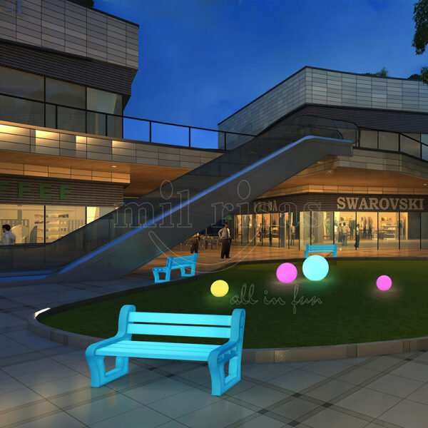LED Lighted Public Park Benches with Backrest for Vibrant Outdoor Areas