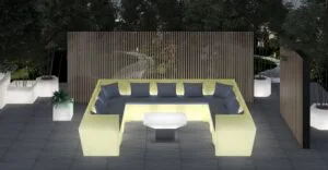 Mobilier d'extérieur lumineux à LED illuminant les aires de repos publiques la nuit