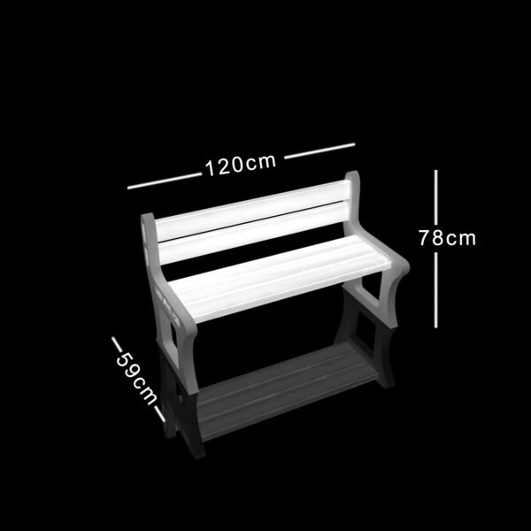 Size of Small Backrest LED Patio Garden Bench Seats Outdoor Furniture