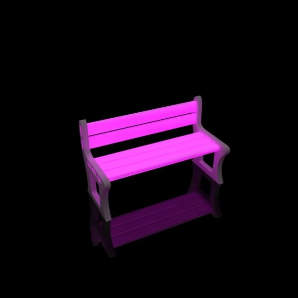 Small Backrest LED Patio Garden Bench Seats Outdoor Furniture