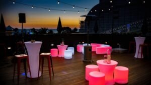 Open Garden Restaurant with LED Furniture