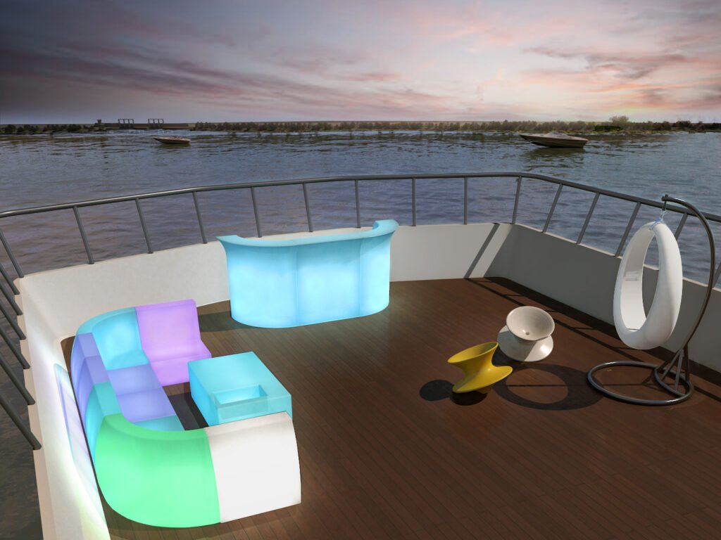 Create Unforgettable Beach Club with Glow Party LED Sectional Sofa Set