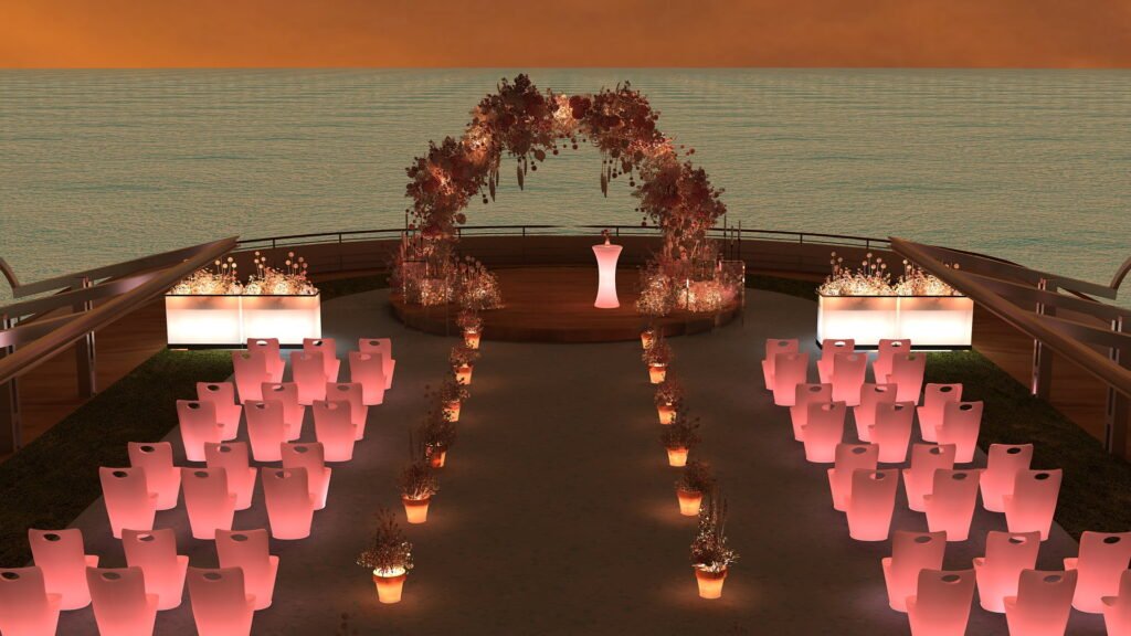 Cruise Wedding with LED Furniture Timeless Ceremony