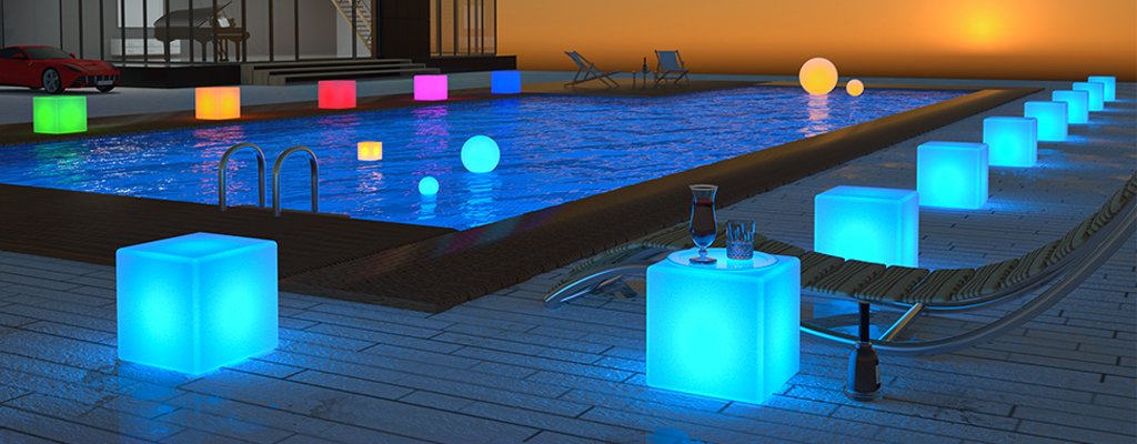 Enhance the ambiance of your pool parties with glow outdoor cube seats