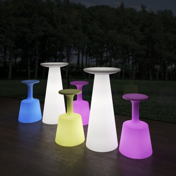 LED Cocktail Drink Table and 2 Stools
