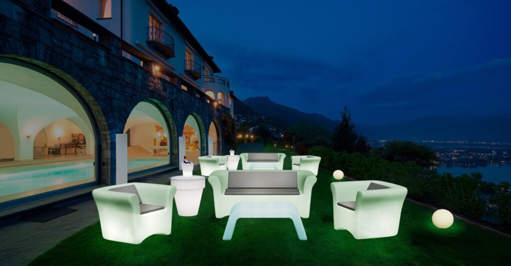 LED Furniture Illuminating Resort Events in Riyadh