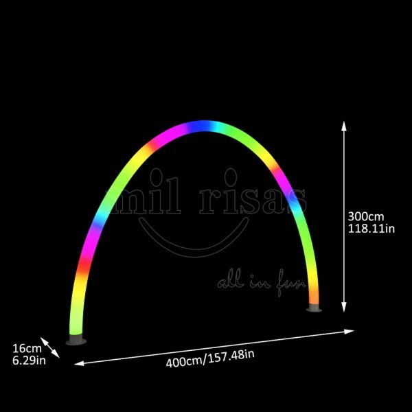Dimensions of Rainbow Arch with RGB Lighting