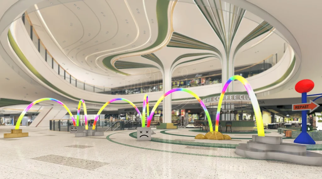 LED Rainbow Arch with RGB Lighting for Shopping Mall Indoor Carnival Activity Project
