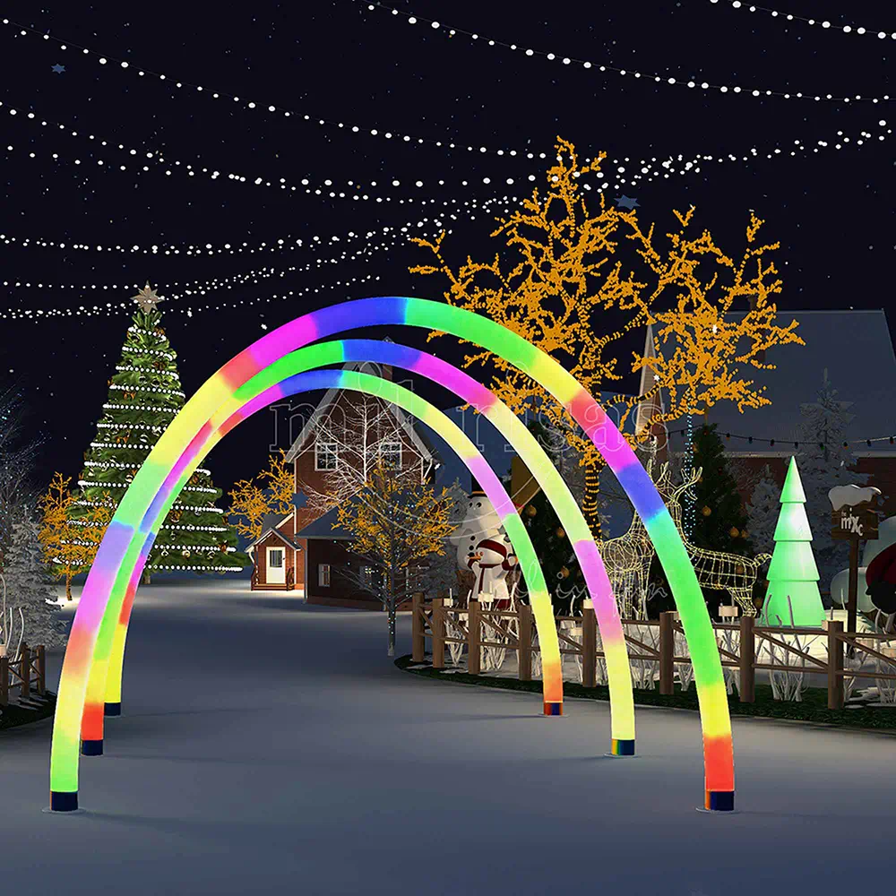 Rainbow Arch with RGB Lighting Elevates Your Christmas Party